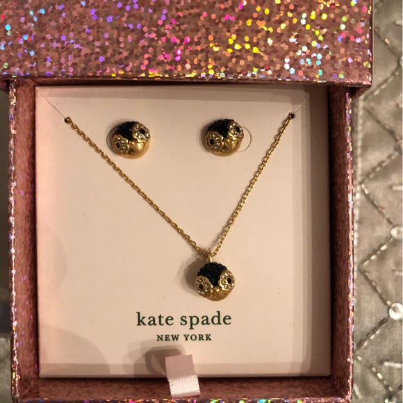 Kate spade penguin earrings and necklace set - Picture 2 of 3